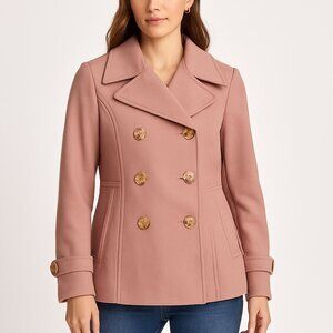 Thread & Supply peacoat warm layering tailored fit double breasted blush M